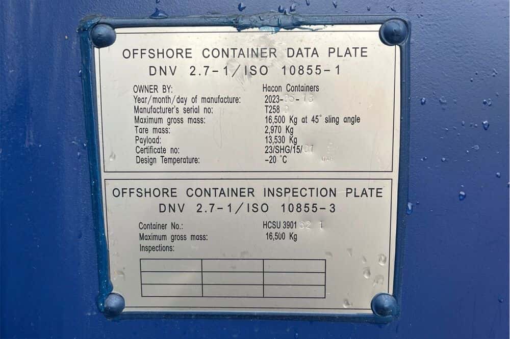 offshore container certificering