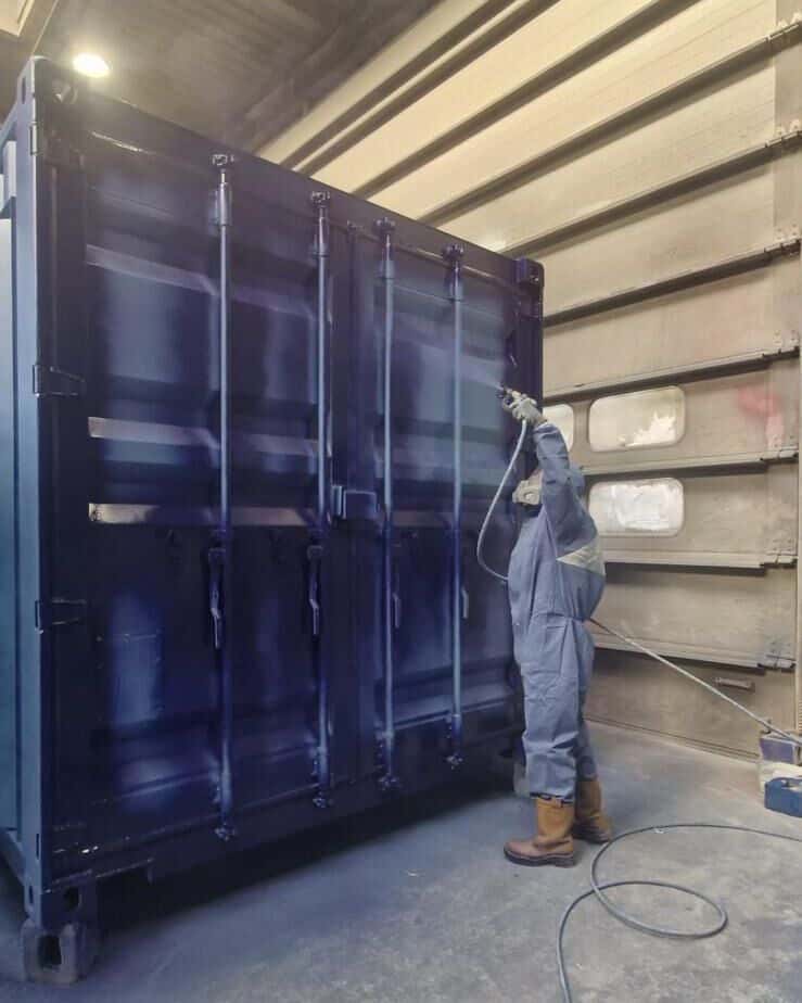 spuitwerk op container