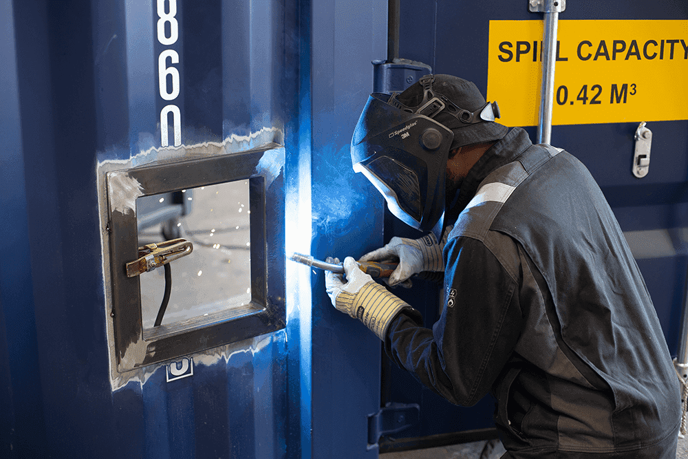 a man working on an electrical box